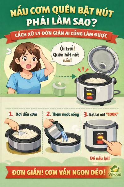  Nấu Cơm Quên Bật Nút Phải Làm Sao? Cách Xử Lý Đơn Giản Ai Cũng Làm Được 